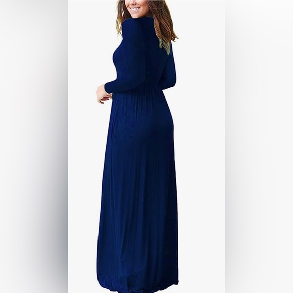 AUSELILY Women Long Sleeve Loose Maxi Dresses Casual Long Dresses W/Pockets XXL - Picture 2 of 5